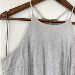 Silver Halter Neck Halston Dress